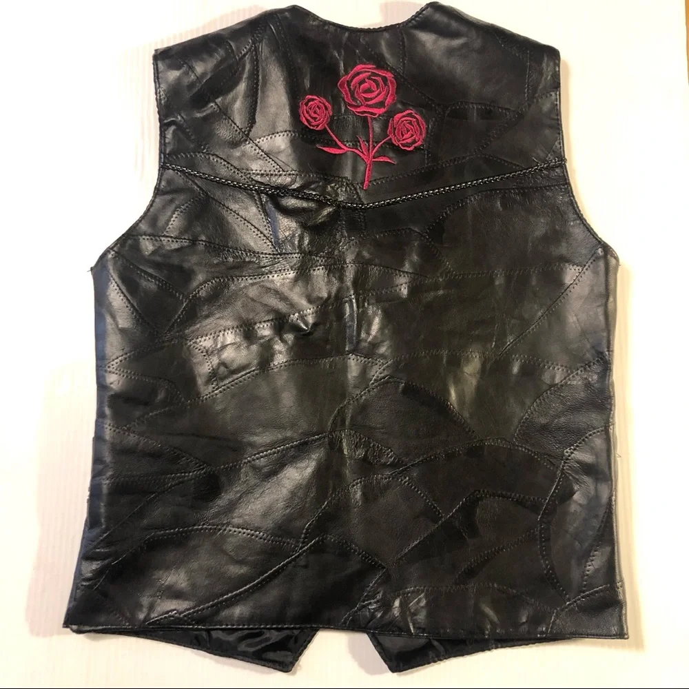 Live Ride Rock Buffalo Leather Moto Vest M - Picture 4 of 10